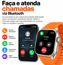 Relógio Inteligente T10 Ultra 2 com Chamada Bluetooth, Tela Touch e Monitor Fitness