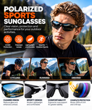 Kit 3 Óculos de Sol Polarizados Esportivos Unissex para Corrida, Ciclismo e Direção