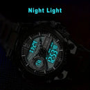 Relógio Masculino Militar Digital LED em Aço Inoxidável – Design Robusto, Esportivo e Elegante