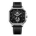 Relógio Masculino Casual Luxo – Quadrado, Mostrador Grande e Pulseira de Couro