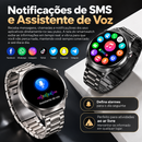 Relógio Inteligente Masculino Smartwatch HD com Bluetooth, Chamadas e Monitoramento de Saúde