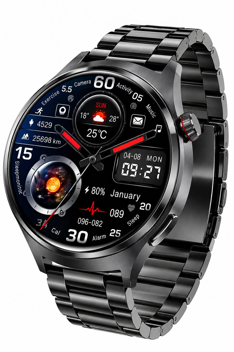 Relógio Inteligente Masculino Smartwatch HD com Bluetooth, Chamadas e Monitoramento de Saúde